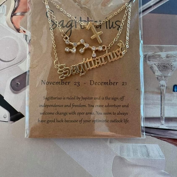 New Sagittarius Zodiac Sign Necklace - Picture 2 of 4